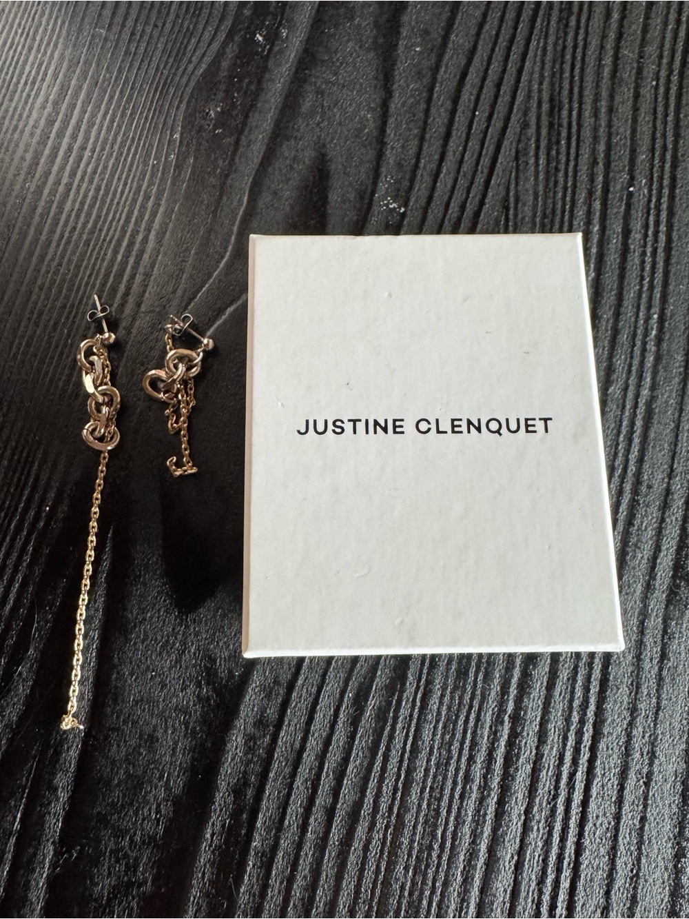 Justine Clenquet “Dana” Offset Gold-Tone Chain Drop Earrings